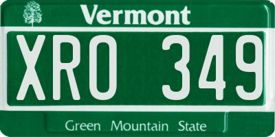 VT license plate XRO349