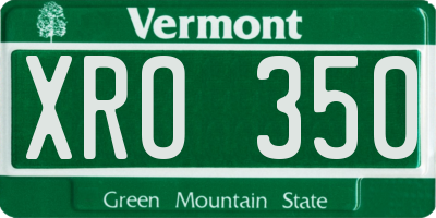 VT license plate XRO350
