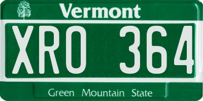VT license plate XRO364