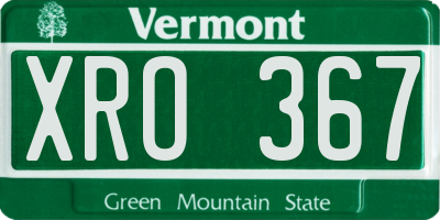 VT license plate XRO367