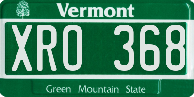 VT license plate XRO368