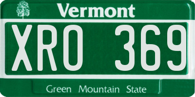 VT license plate XRO369