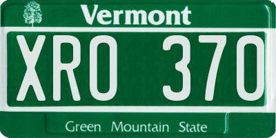 VT license plate XRO370