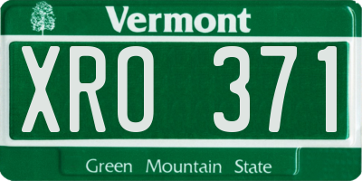 VT license plate XRO371