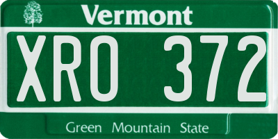 VT license plate XRO372