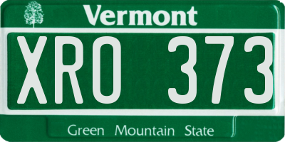VT license plate XRO373