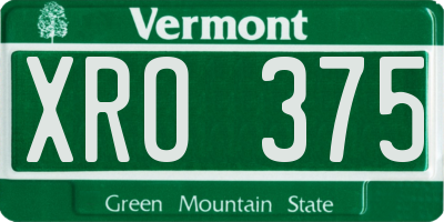 VT license plate XRO375