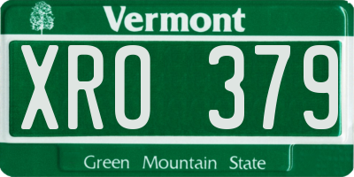 VT license plate XRO379