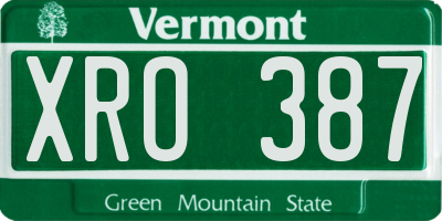 VT license plate XRO387