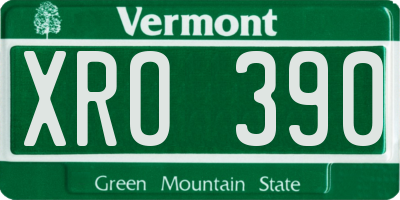VT license plate XRO390
