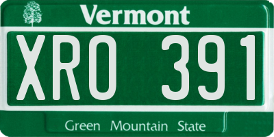 VT license plate XRO391