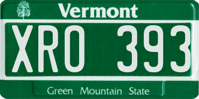 VT license plate XRO393