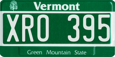 VT license plate XRO395
