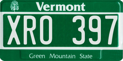 VT license plate XRO397