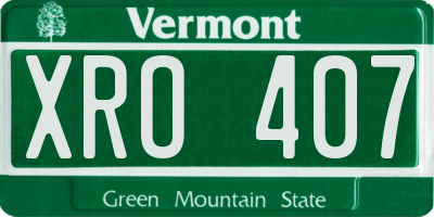 VT license plate XRO407