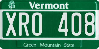 VT license plate XRO408