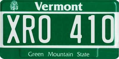 VT license plate XRO410