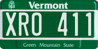 VT license plate XRO411