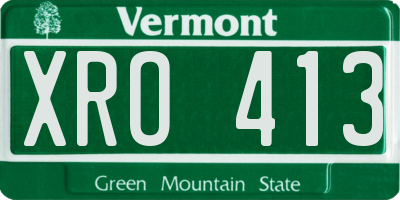 VT license plate XRO413