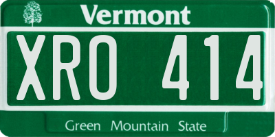 VT license plate XRO414