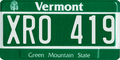 VT license plate XRO419