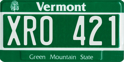 VT license plate XRO421