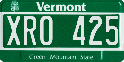 VT license plate XRO425