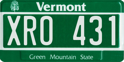 VT license plate XRO431