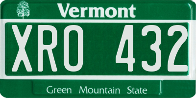 VT license plate XRO432