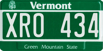 VT license plate XRO434