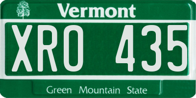 VT license plate XRO435