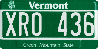 VT license plate XRO436