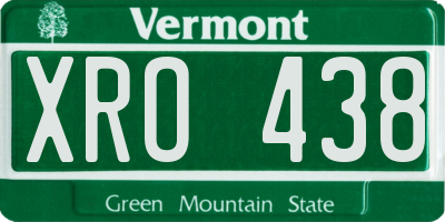 VT license plate XRO438