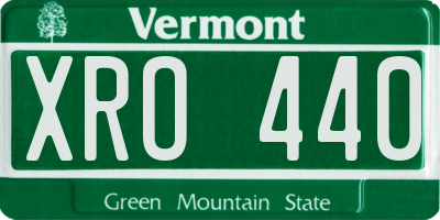 VT license plate XRO440