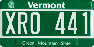 VT license plate XRO441