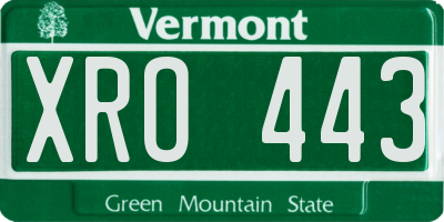 VT license plate XRO443