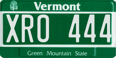 VT license plate XRO444