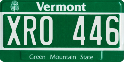 VT license plate XRO446