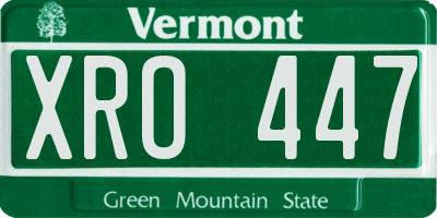 VT license plate XRO447