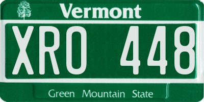VT license plate XRO448