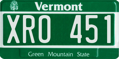 VT license plate XRO451
