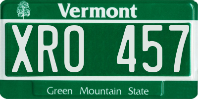 VT license plate XRO457