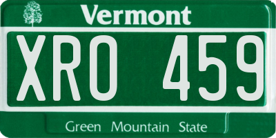 VT license plate XRO459