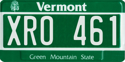 VT license plate XRO461