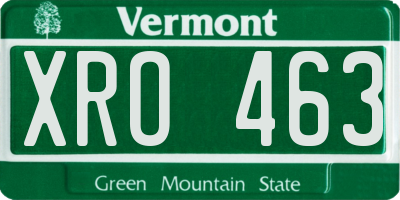 VT license plate XRO463
