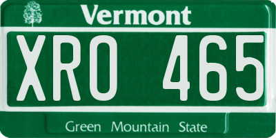 VT license plate XRO465