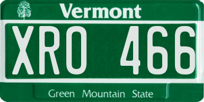 VT license plate XRO466