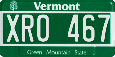 VT license plate XRO467