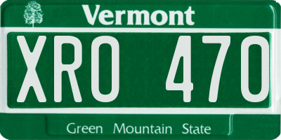 VT license plate XRO470