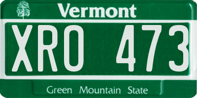 VT license plate XRO473